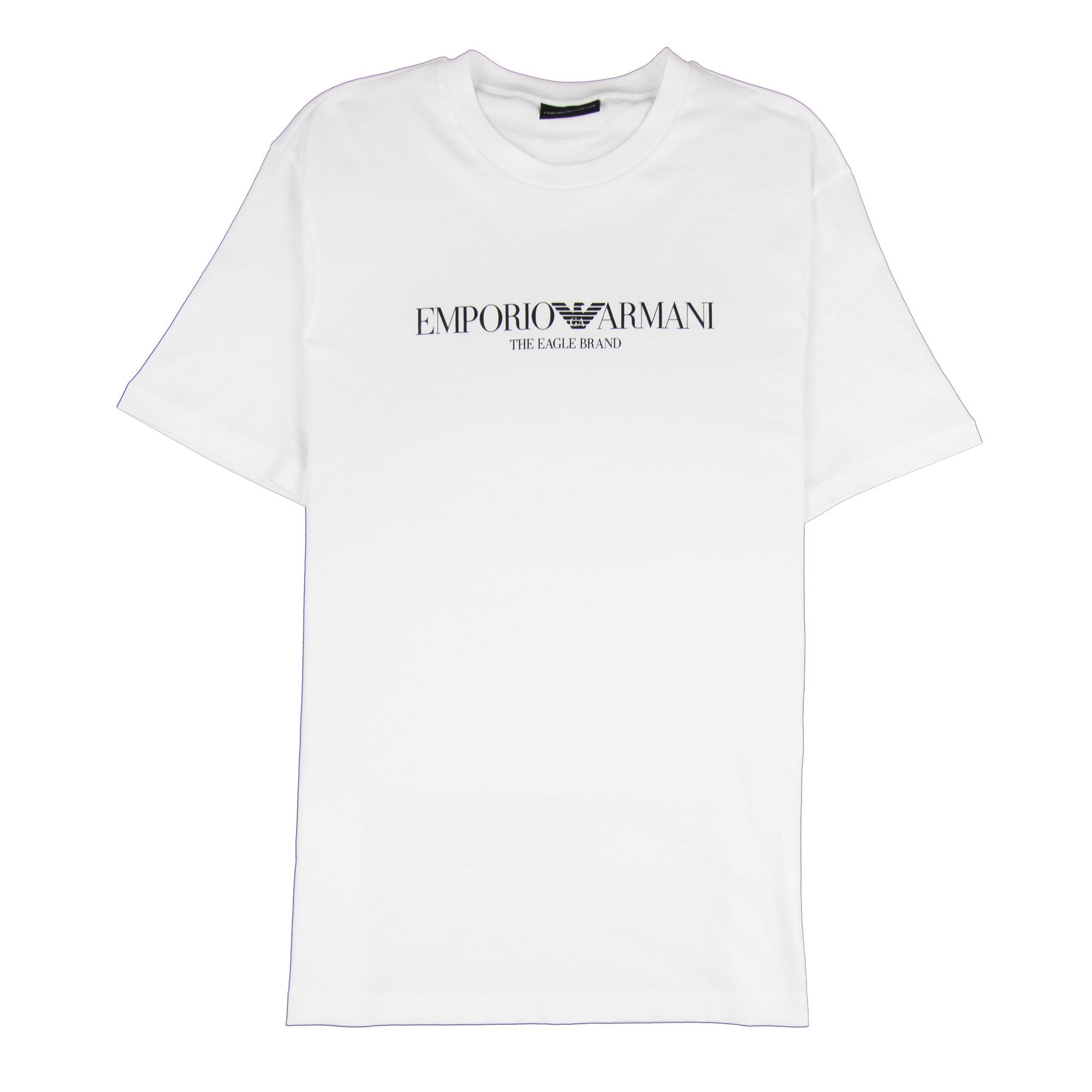 Emporio Armani The Eagle Brand Logo Printed T Shirt White 0100
