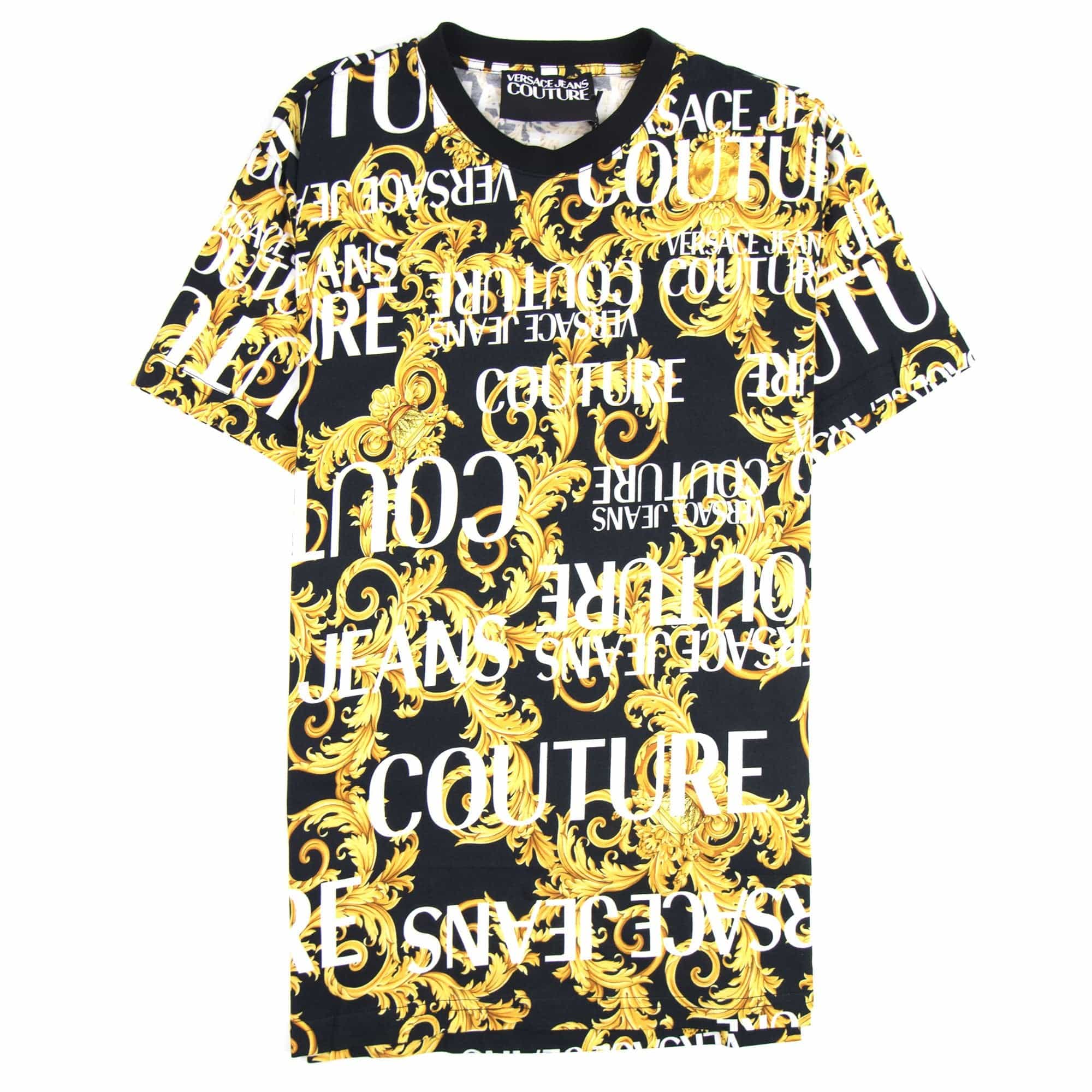Versace Jeans Couture Logo Baroque Print T-shirt Black 899