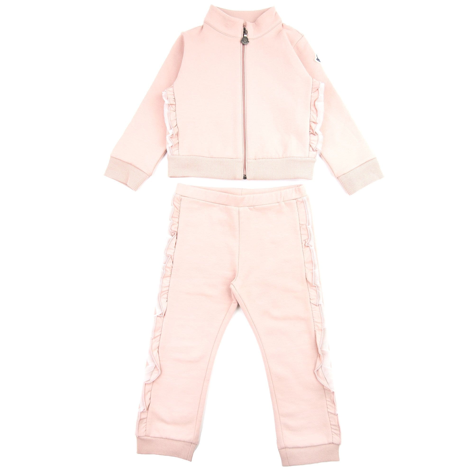 Moncler Junior Completo Cardigan Frill Tracksuit Pastel Pink 510