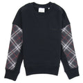 Burberry Children Hamilton Vintage Check Panel Cotton Sweatshirt Black