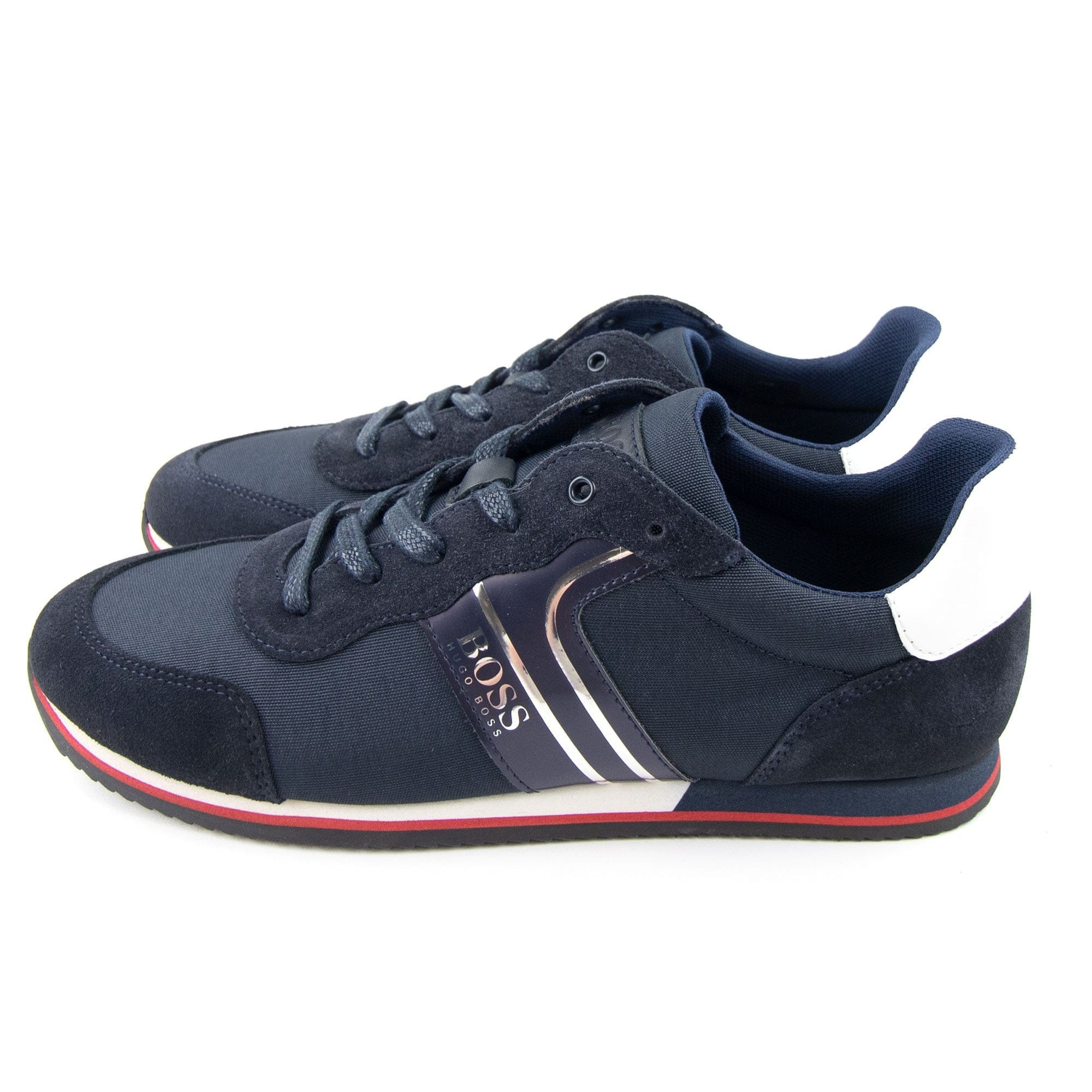 Hugo Boss Kids Low-top Hybrid Trainers With Reflective Logo Navy