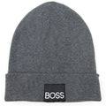Hugo Boss Kids Square Logo Beanie Hat Grey