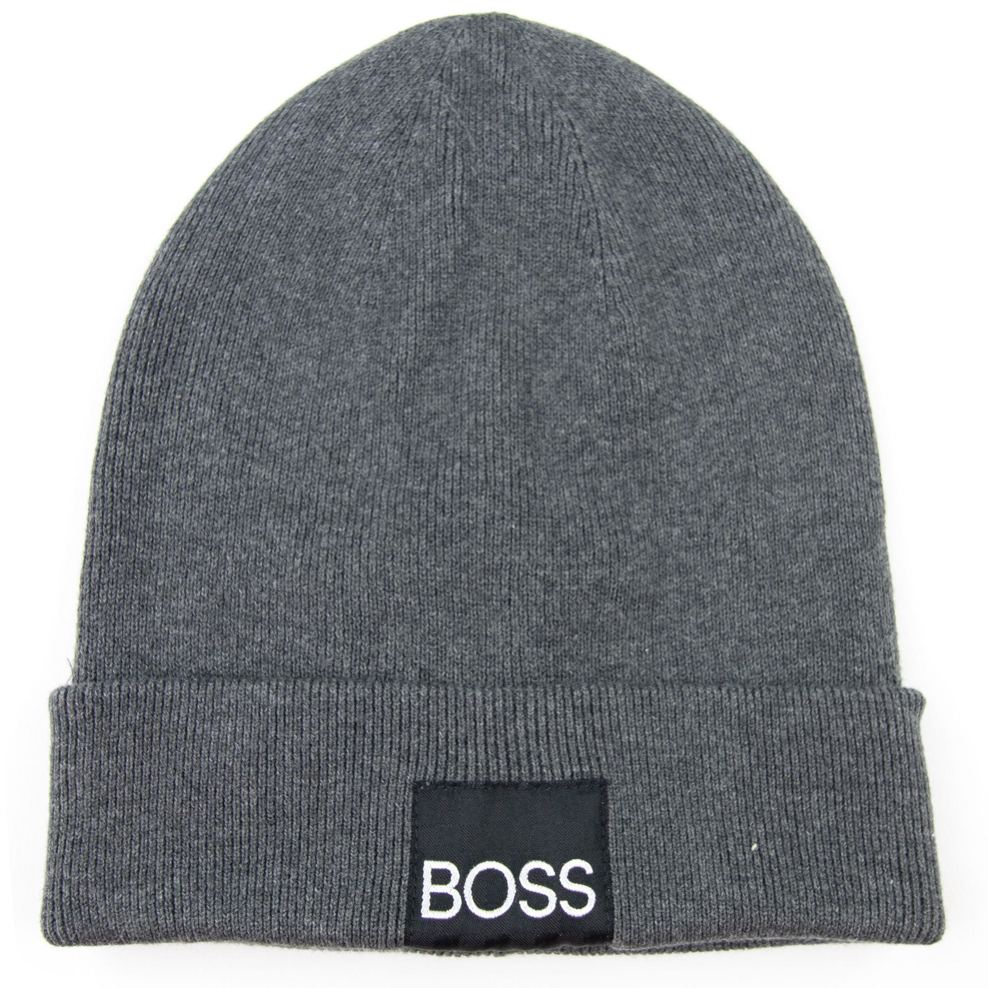 Hugo Boss Kids Square Logo Beanie Hat Grey