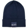 Hugo Boss Kids Square Logo Beanie Hat Navy