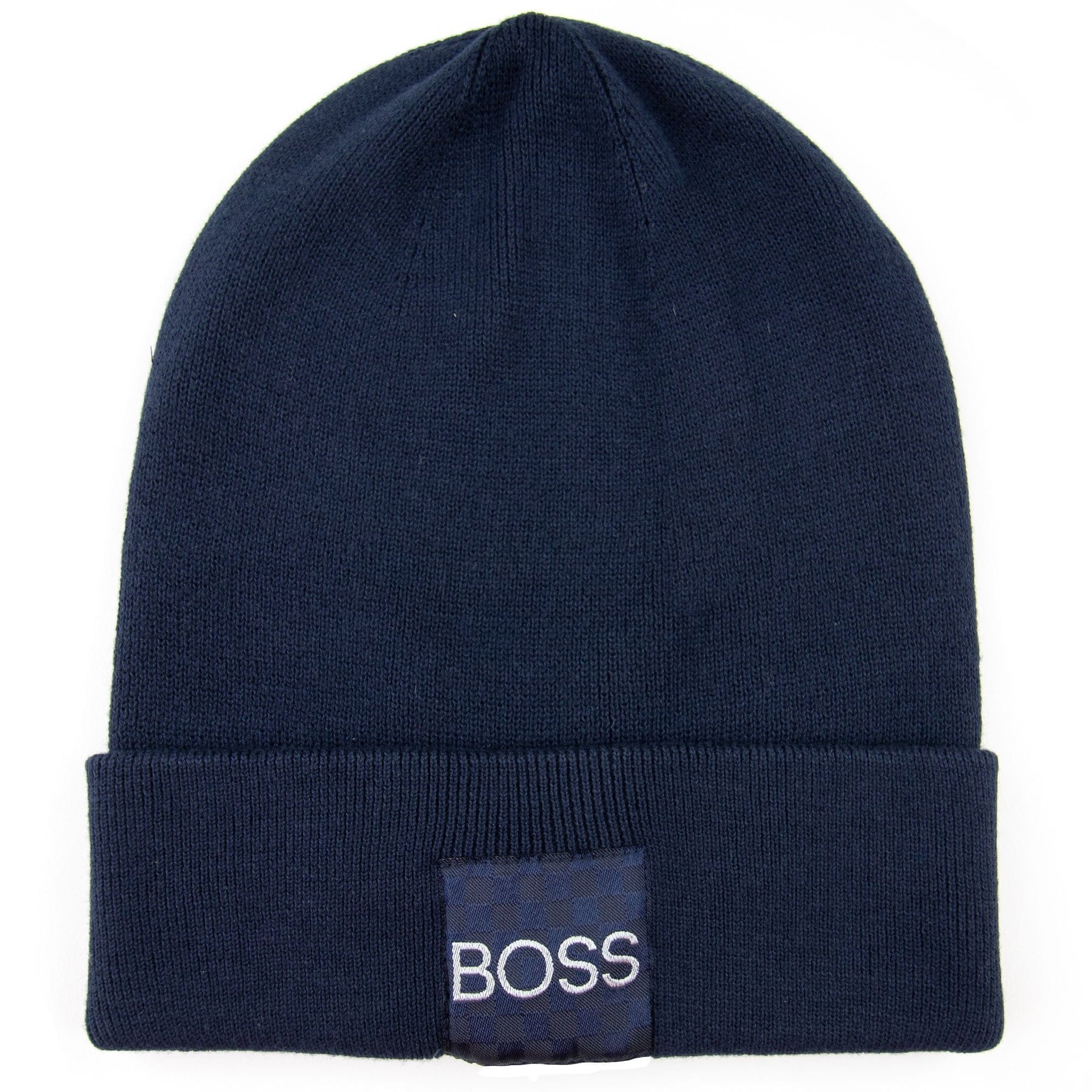 Hugo Boss Kids Square Logo Beanie Hat Navy