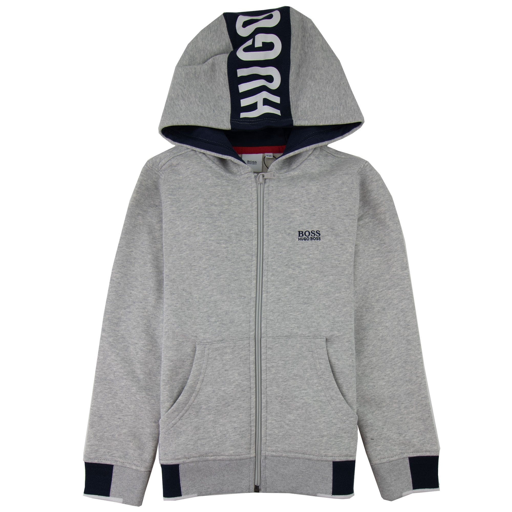 Hugo Boss Kids Zip Up Hoodie Grey