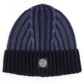 Stone Island Junior Ribbed Knit Beanie Navy V0026