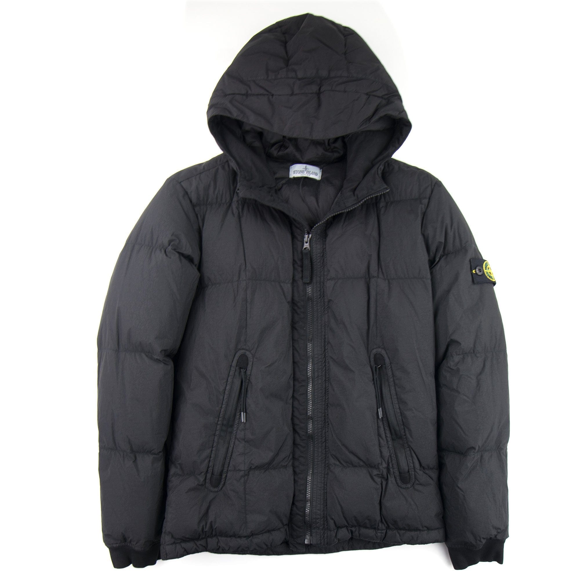 Stone Island Junior 40133 Garment Dyed Crinkle Reps Ny Down Jacket Black V0029
