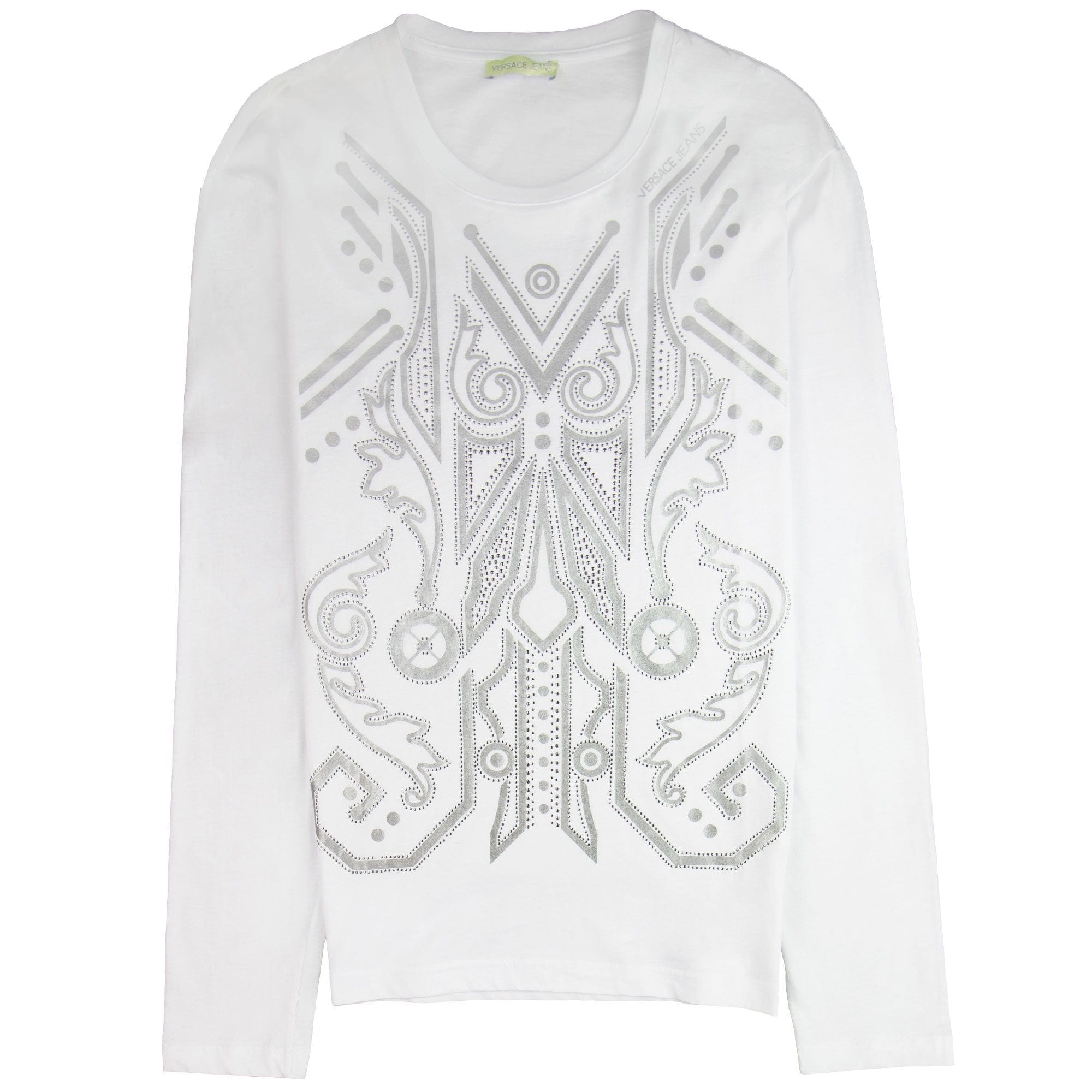 Versace Jeans Print Foil Jersey T Shirt White