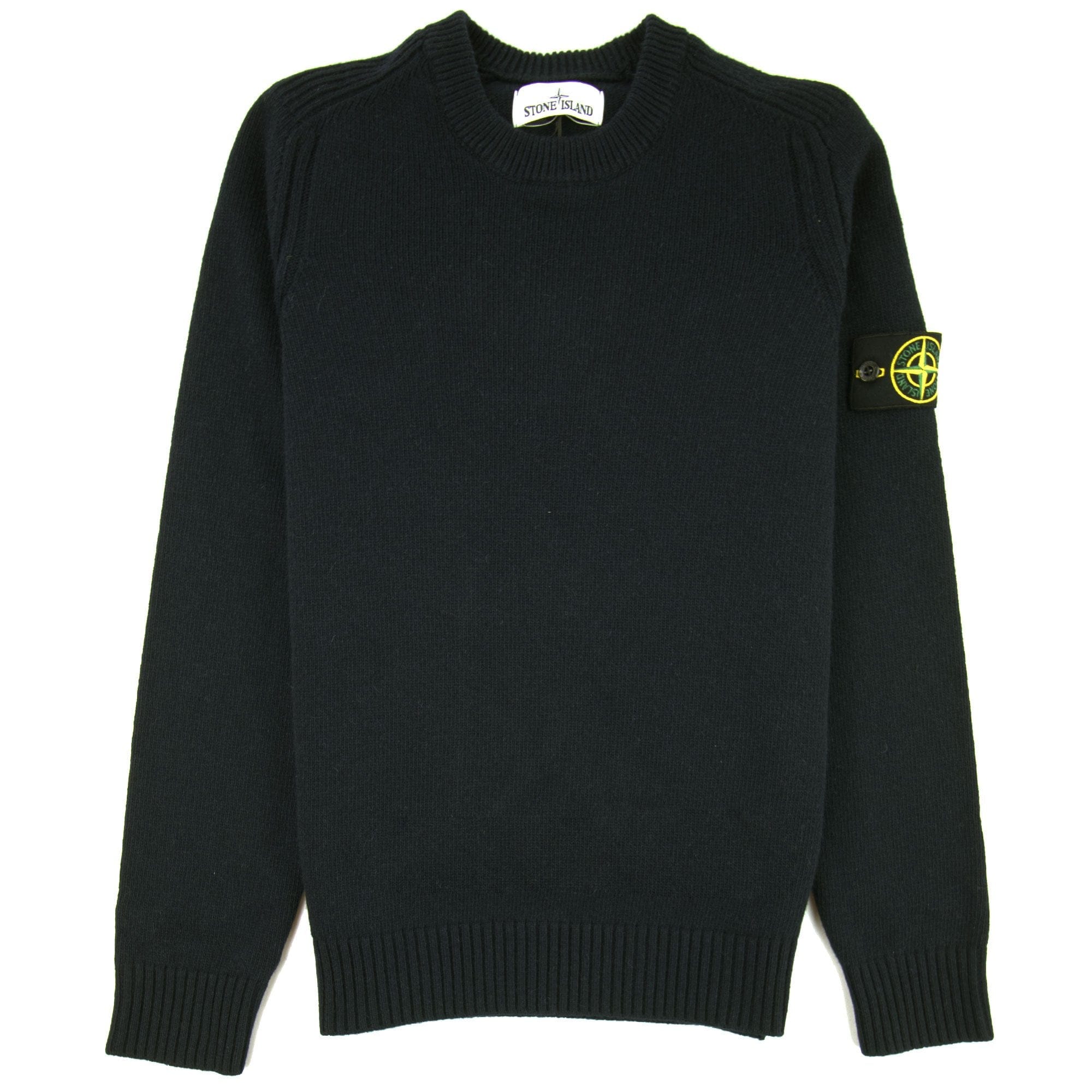 Stone Island 552A3 Knitted Wool Sweater Black V0029