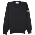 Stone Island 584C4 V Neck Wool Knitted Sweatshirt Black V0029