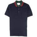 Gucci Web Collar Short Sleeve Polo Navy