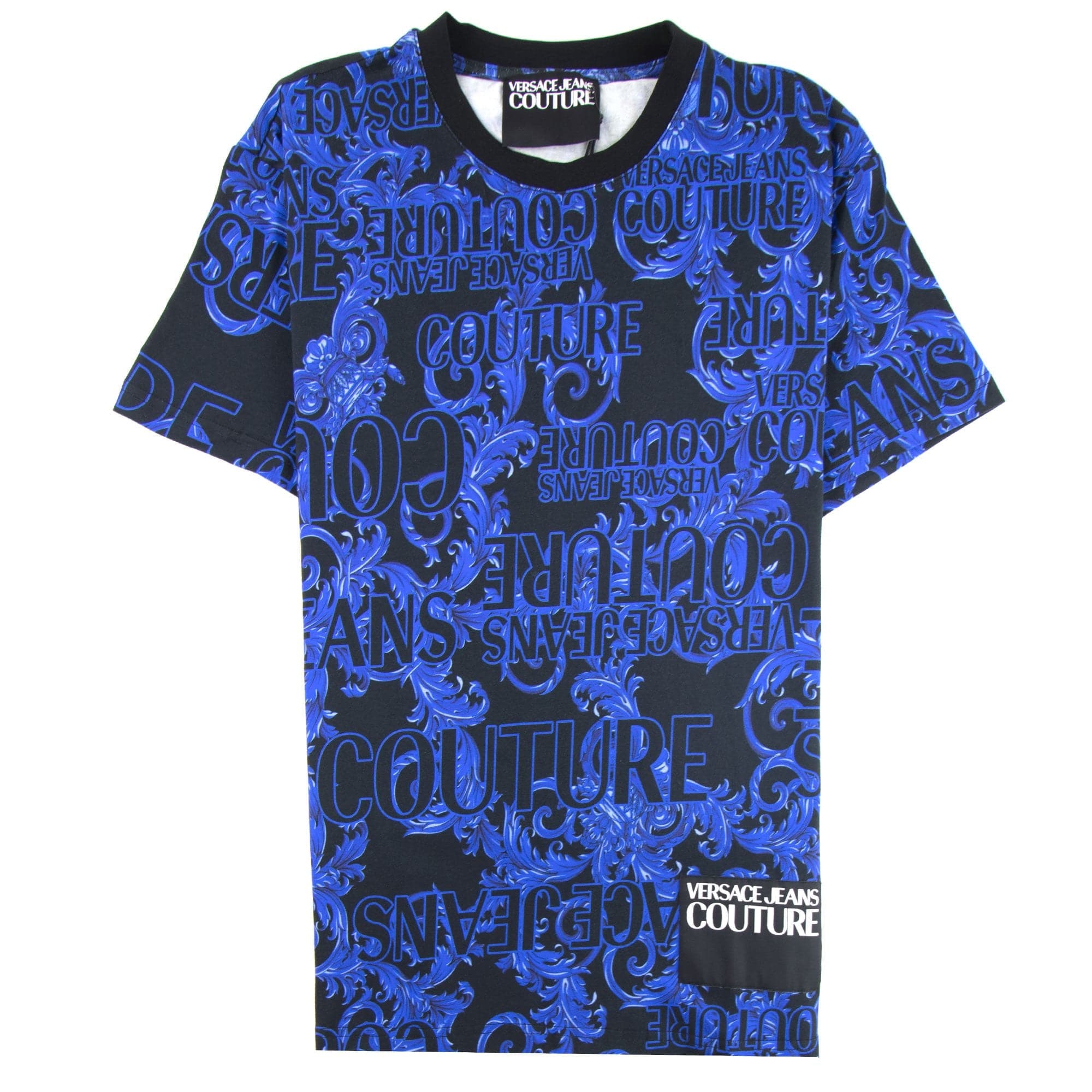 Versace Jeans Couture Logo Baroque Print T-shirt Blue