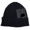 CP Company Extra Fine Merino Wool Nylon Lens Beanie Black 999