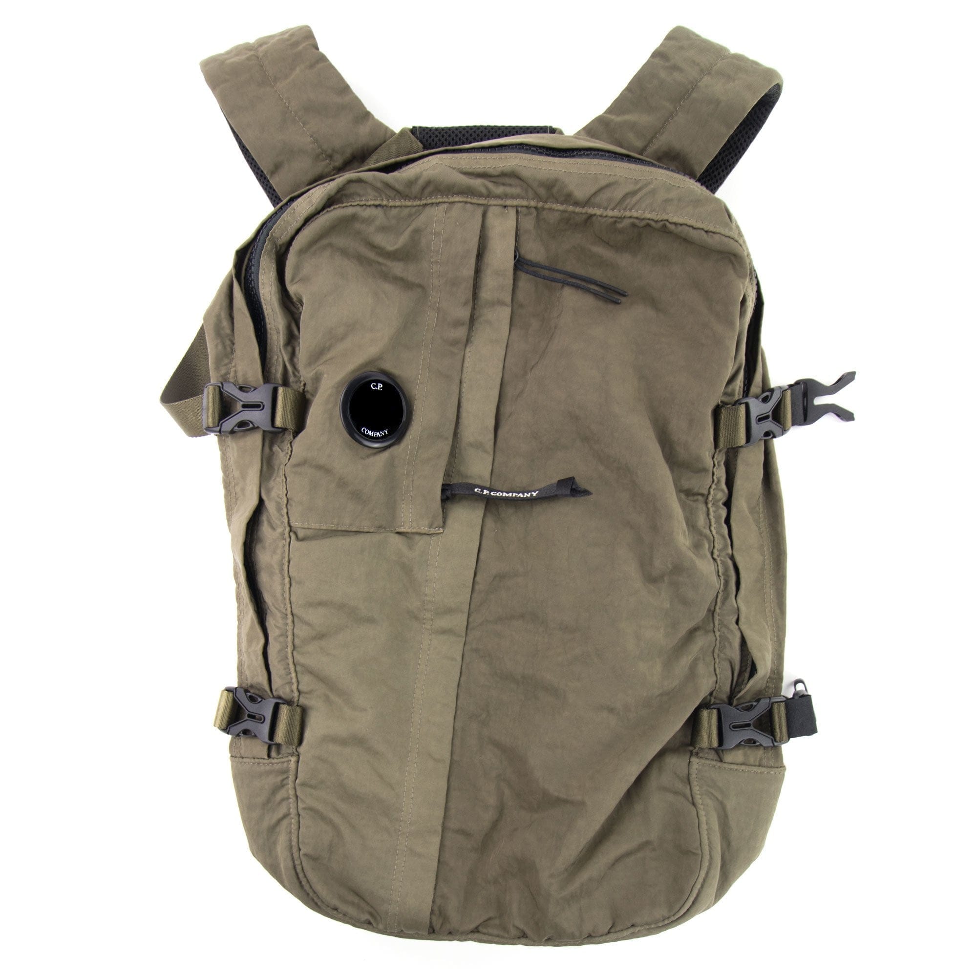 CP Company Garment Dyed Nylon Sateen Travel Backpack Dusty Olive 661
