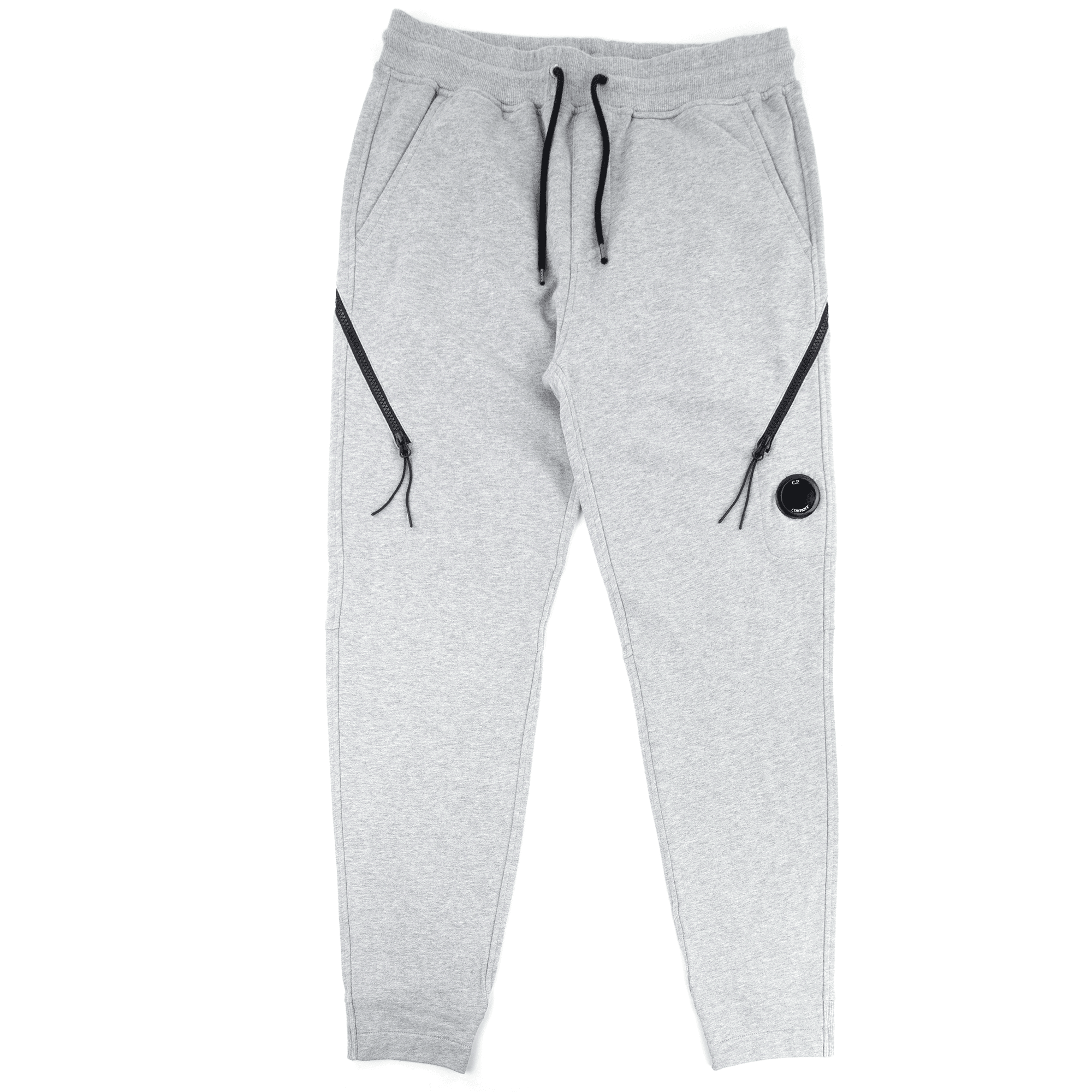 CP Company Diagonal Raised Fleece Double Zip Lens Sweatpants Grey M93
