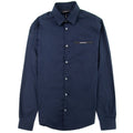 Emporio Armani Cotton Poplin Shirt With Logo Pocket Navy