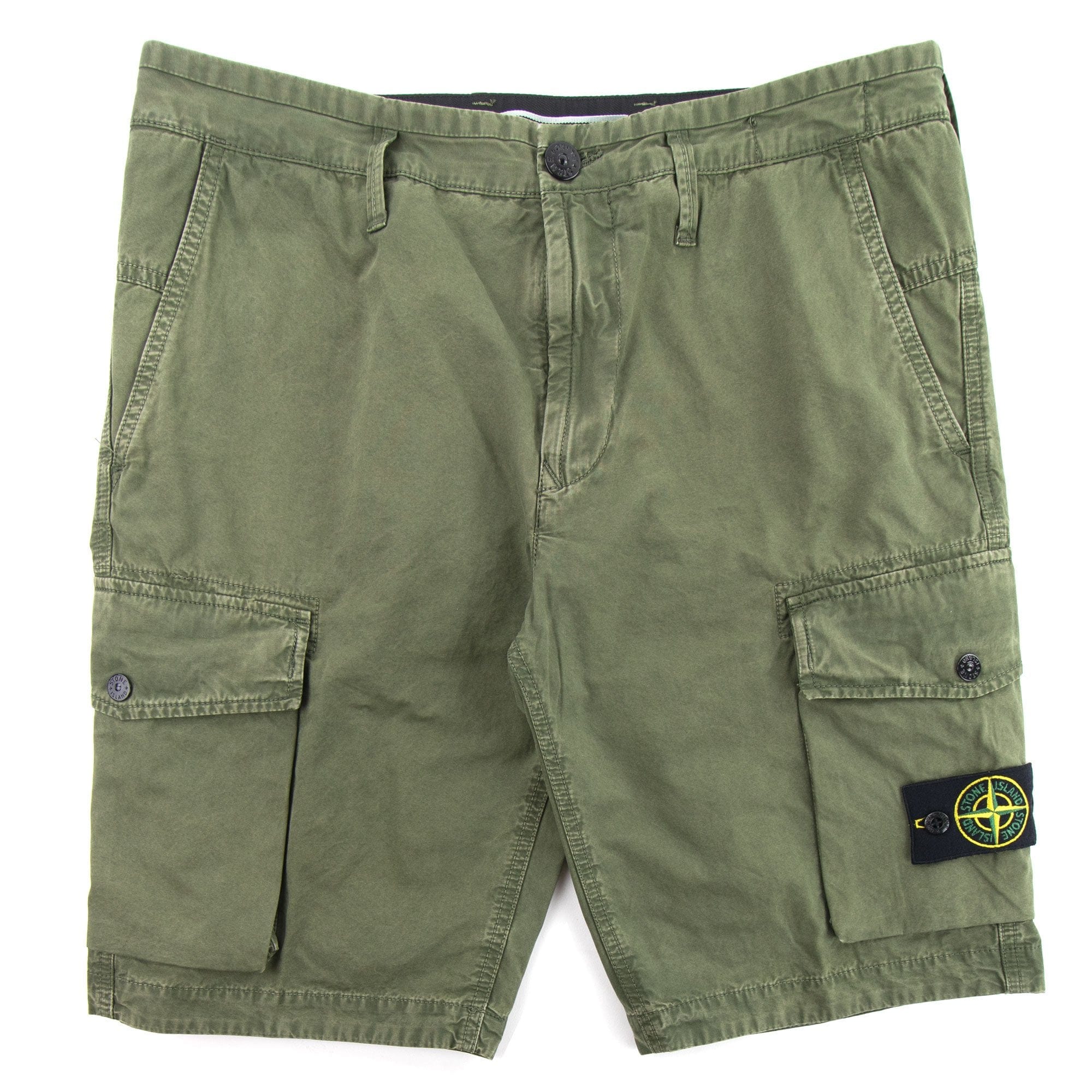 Stone Island L07WA 'OLD' Dye Treatment Bermuda Shorts Military V0158
