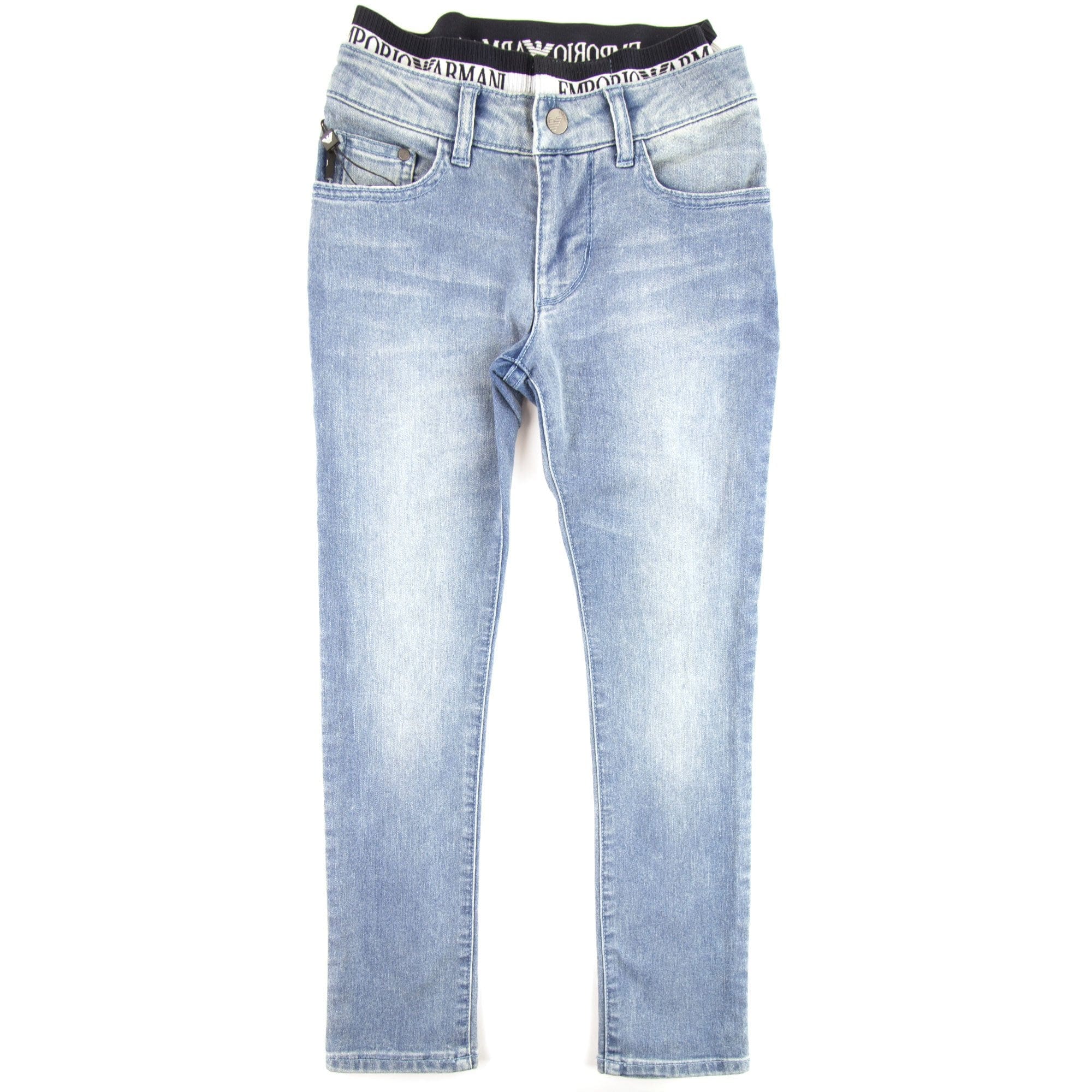 Emporio Armani Jnr J17 Logo Insert Jeans 0942 Mid Blue