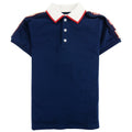 Gucci Junior Arm Logo Polo Shirt Blue