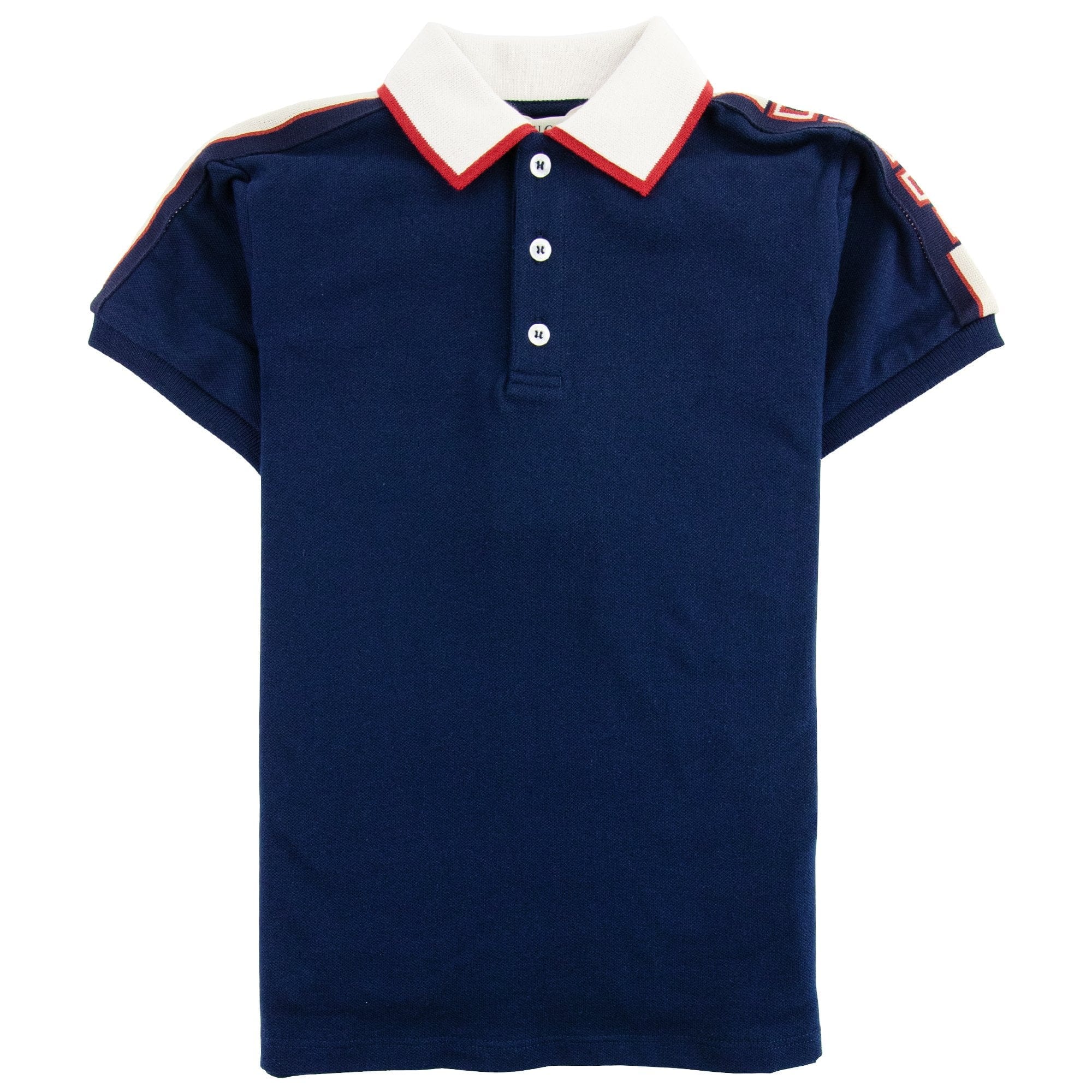 Gucci Junior Arm Logo Polo Shirt Blue