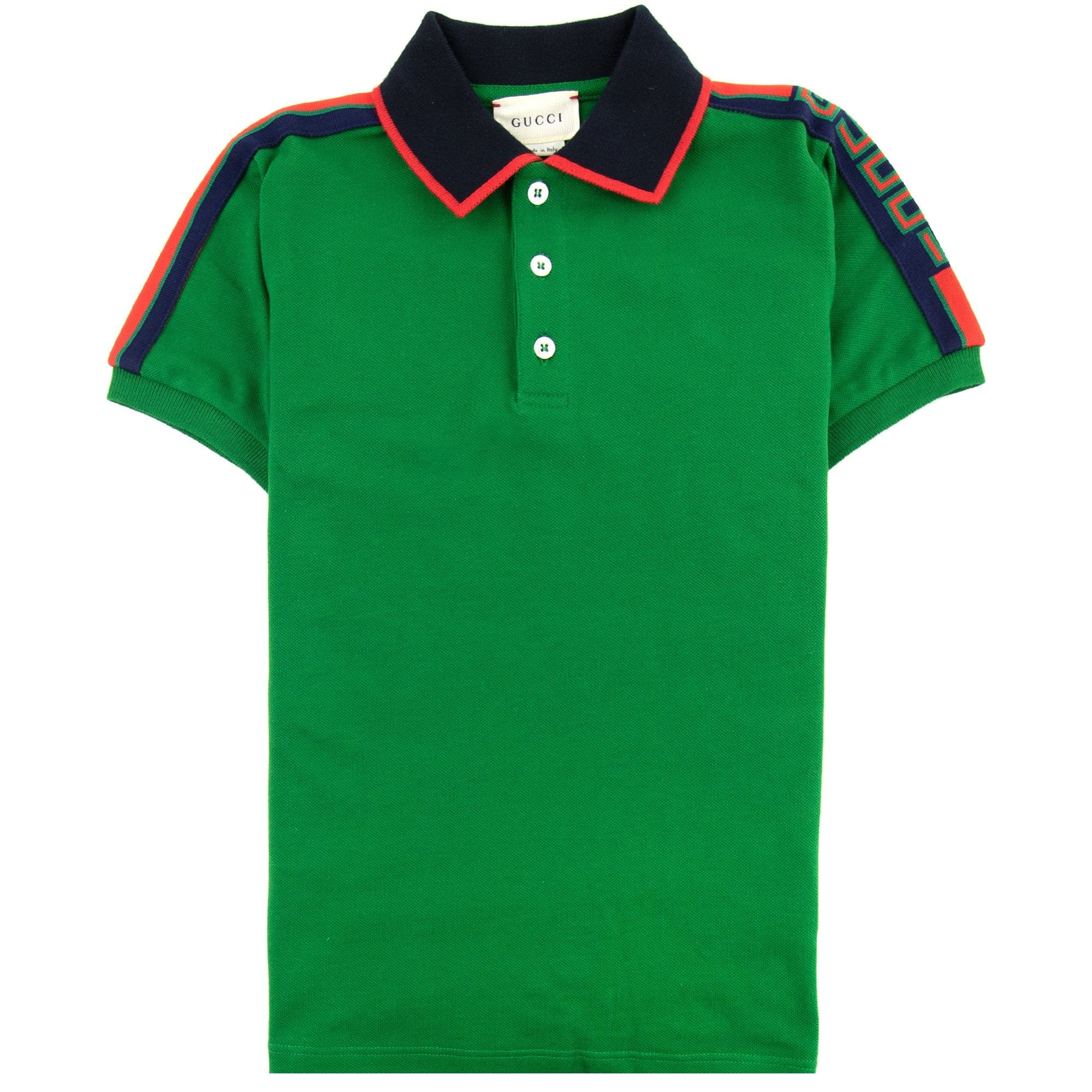 Gucci Junior Arm Logo Polo Shirt Green