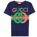 Gucci Junior Interlocking G T-shirt Navy 4585