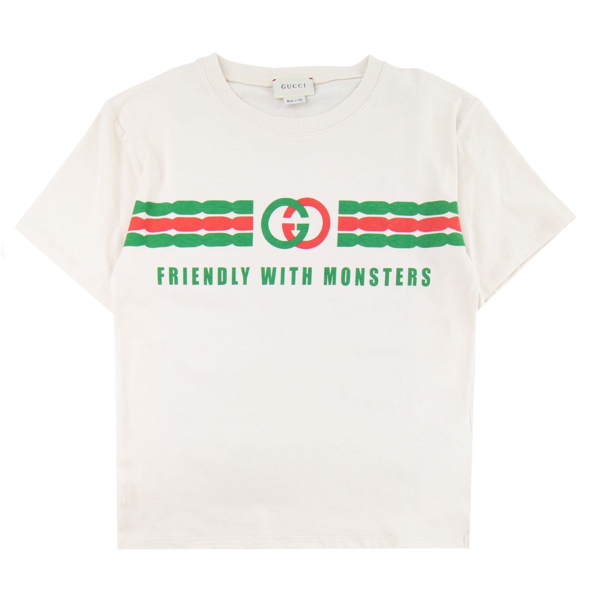 Gucci Junior Interlocking G Print Cotton T-shirt Cream