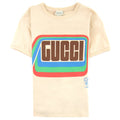 Gucci Junior Tiger Print Cotton T-shirt Cream