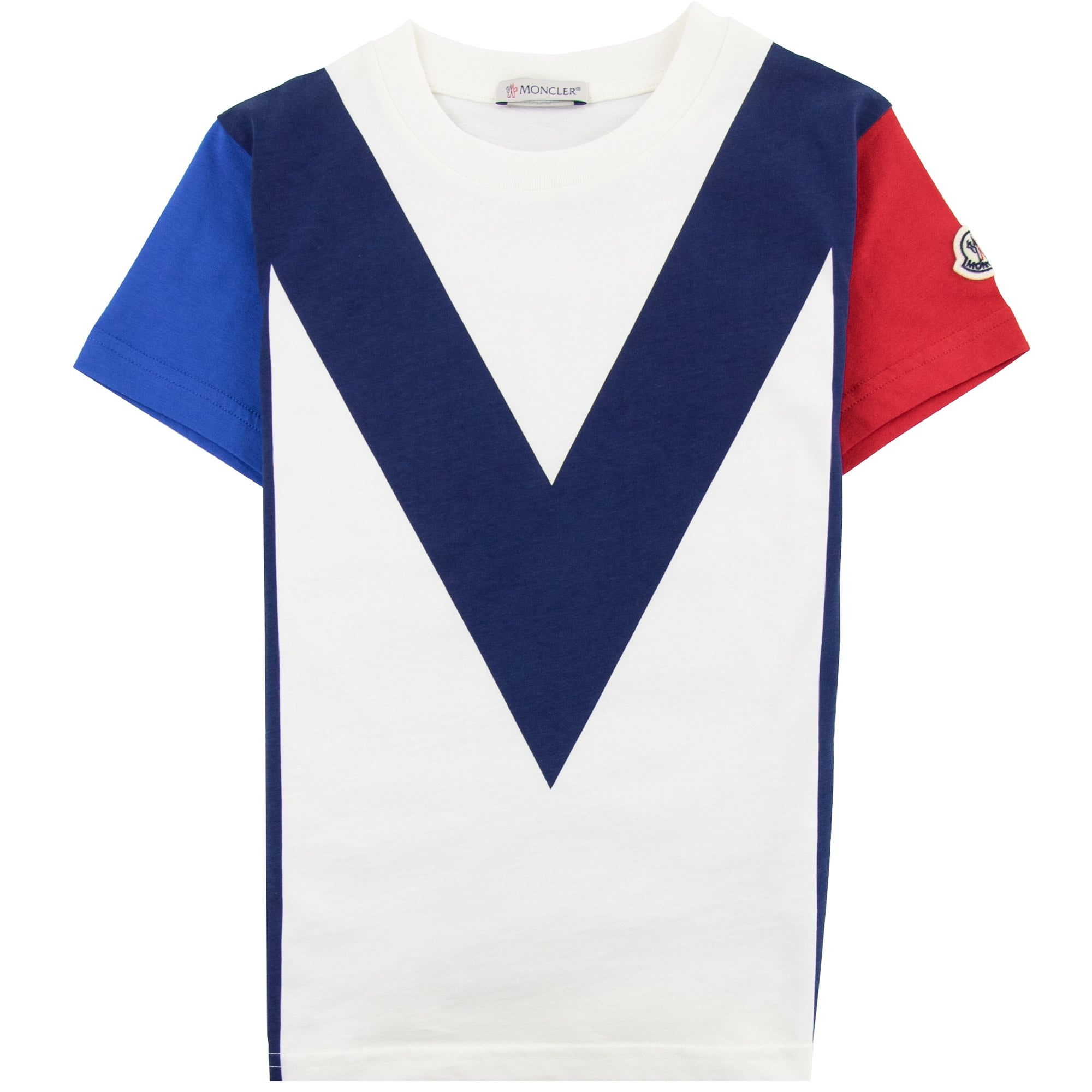 Moncler Junior Tricolore T-shirt White