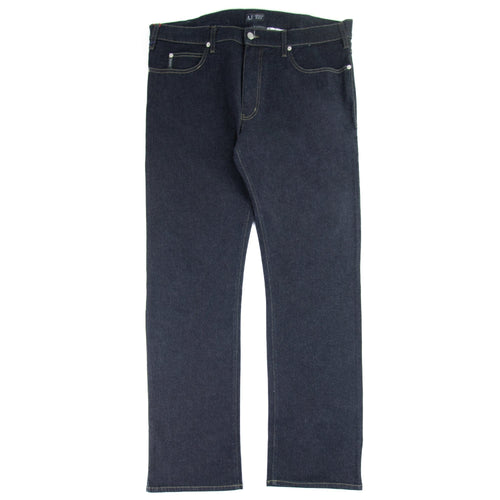 Armani Jeans J31 Yellow Stitch Regular Fit Jeans Denim Nero