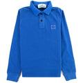 Stone Island Junior 20849 Long Sleeve Garment Dyed Polo Blue V0022