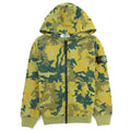 Stone Island Junior Camouflage Hoodie Olive V0058