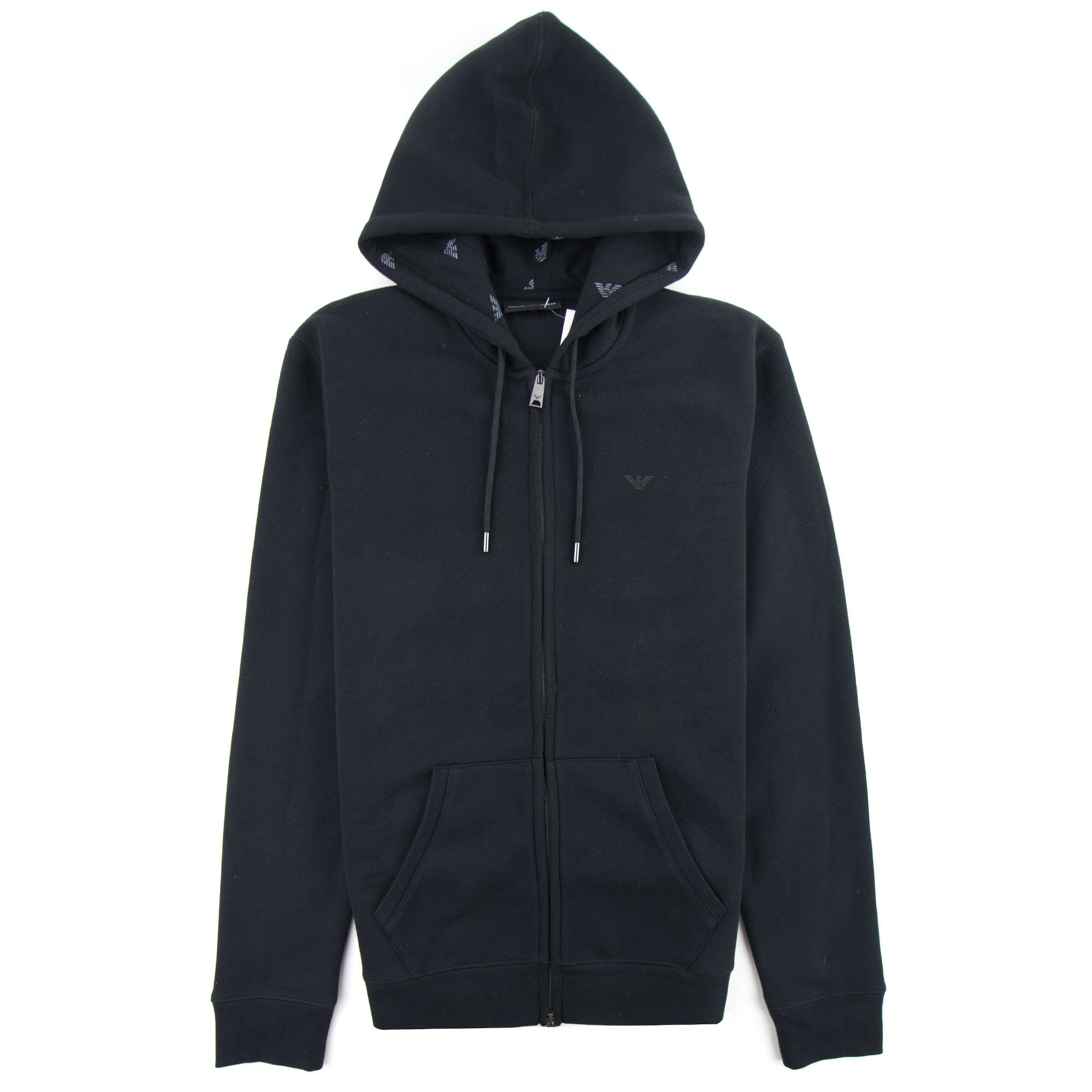Emporio Armani Small Logo Zip Up Hoodie Nero 0999