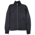 Prada Nylon Gabardine Blouson Chest Logo Jacket Nero