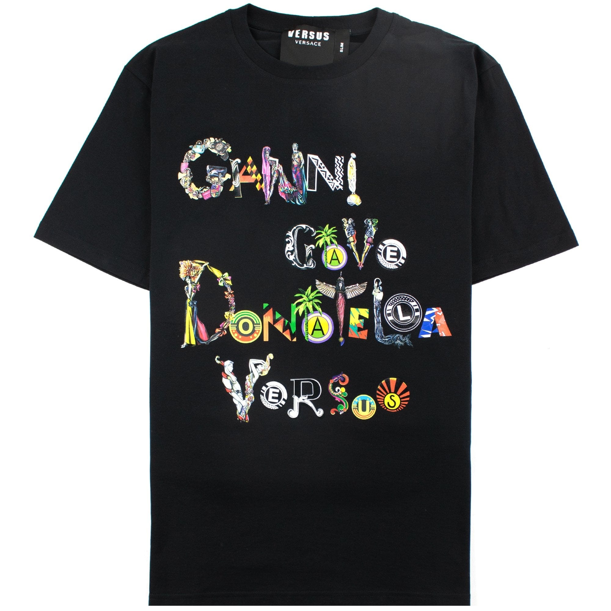 Versace Versus Gianni Gave Print Slim Fit T-shirt Black