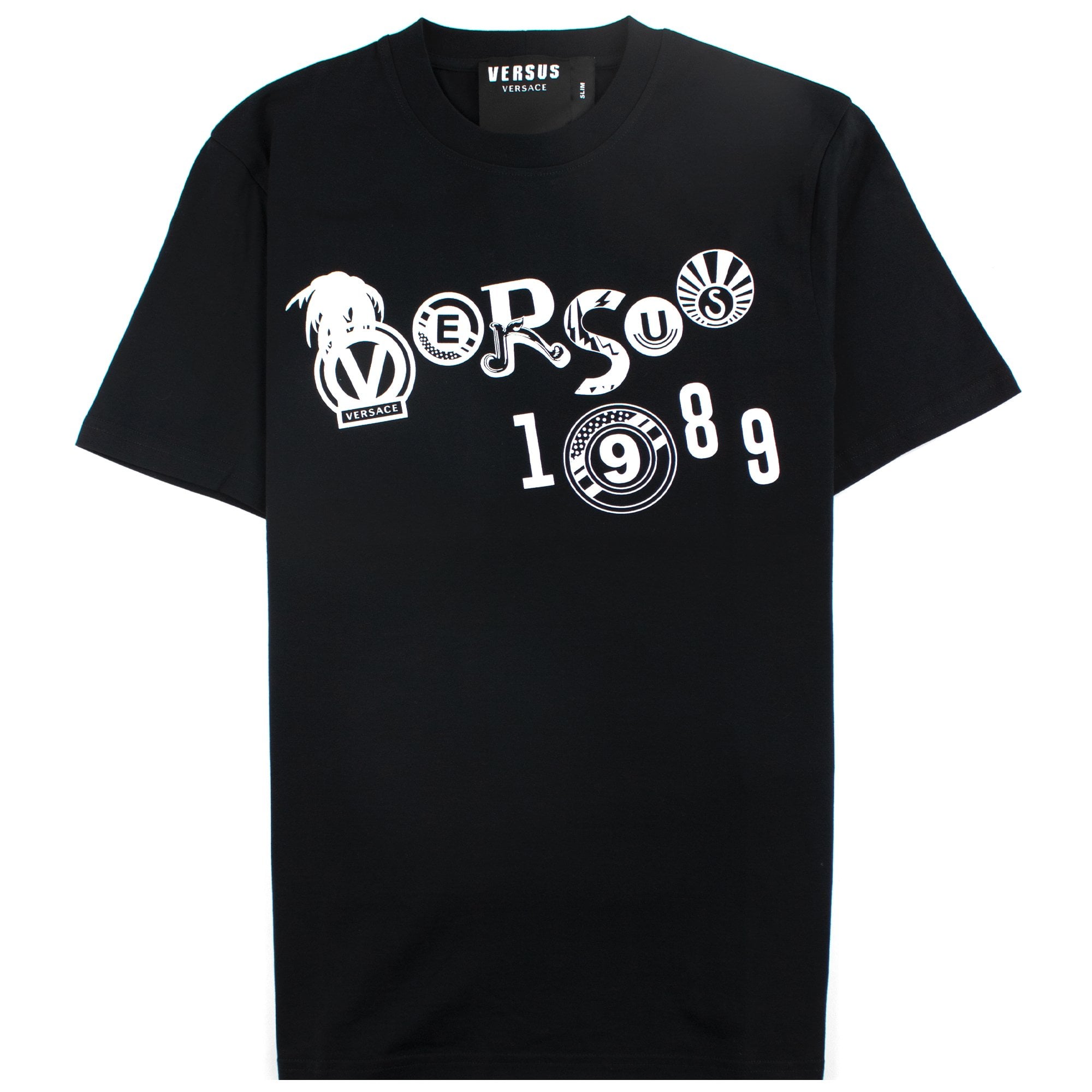 Versace Versus Slim Fit Print T-shirt Black