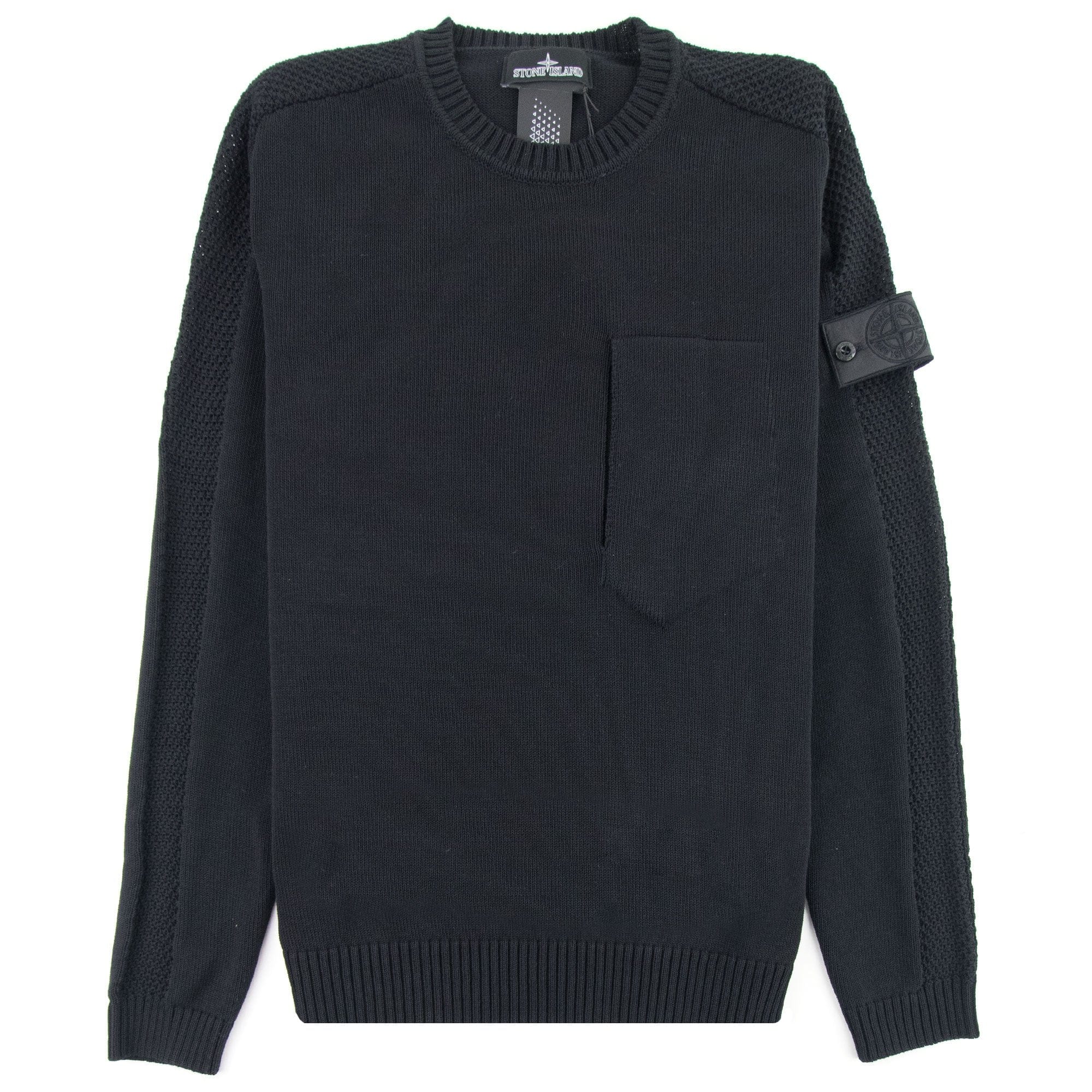 Stone Island Shadow Project 504A2 Catch Pocket Crewneck Black V0029