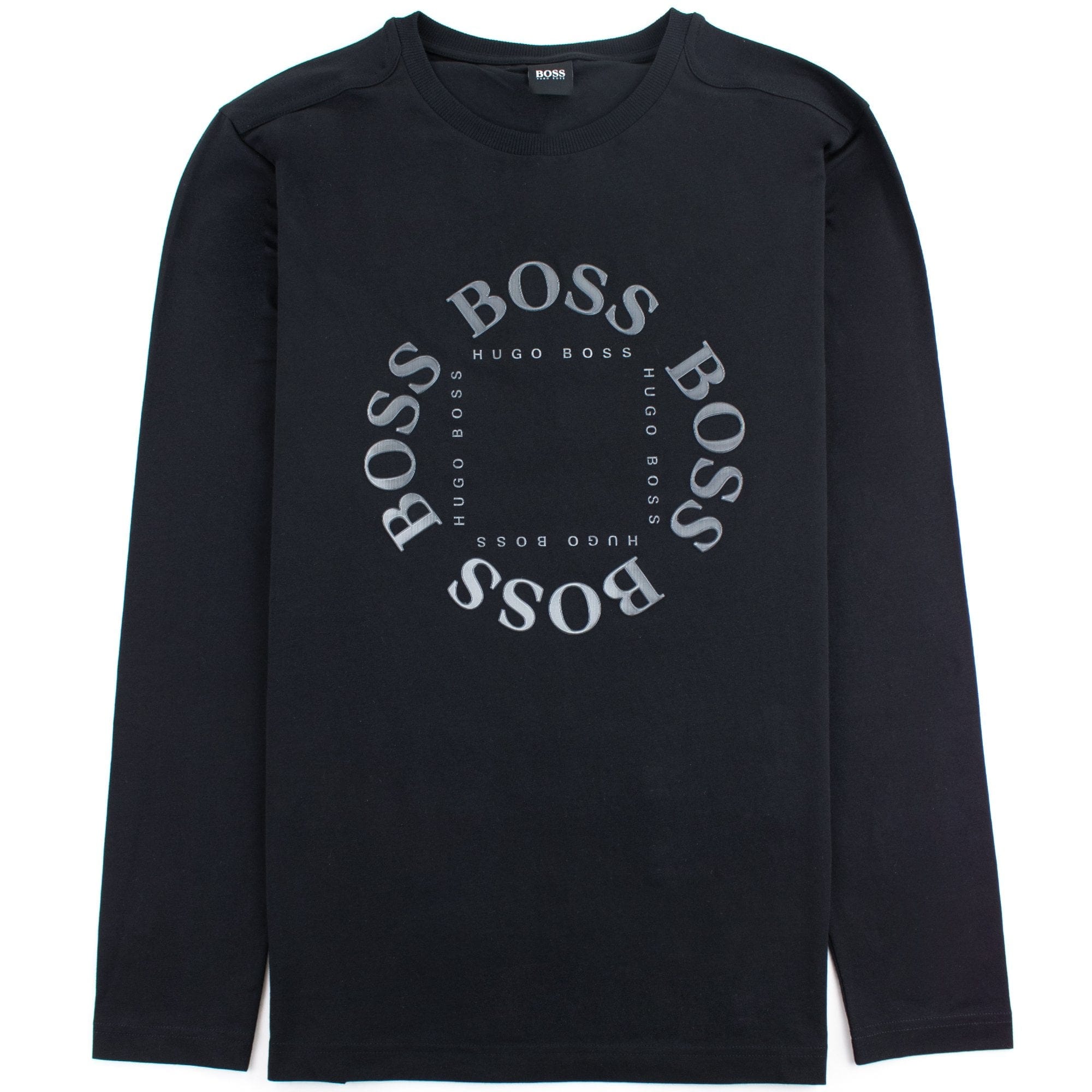 Hugo Boss Regular-fit Long Sleeve T-shirt In Stretch Cotton Black