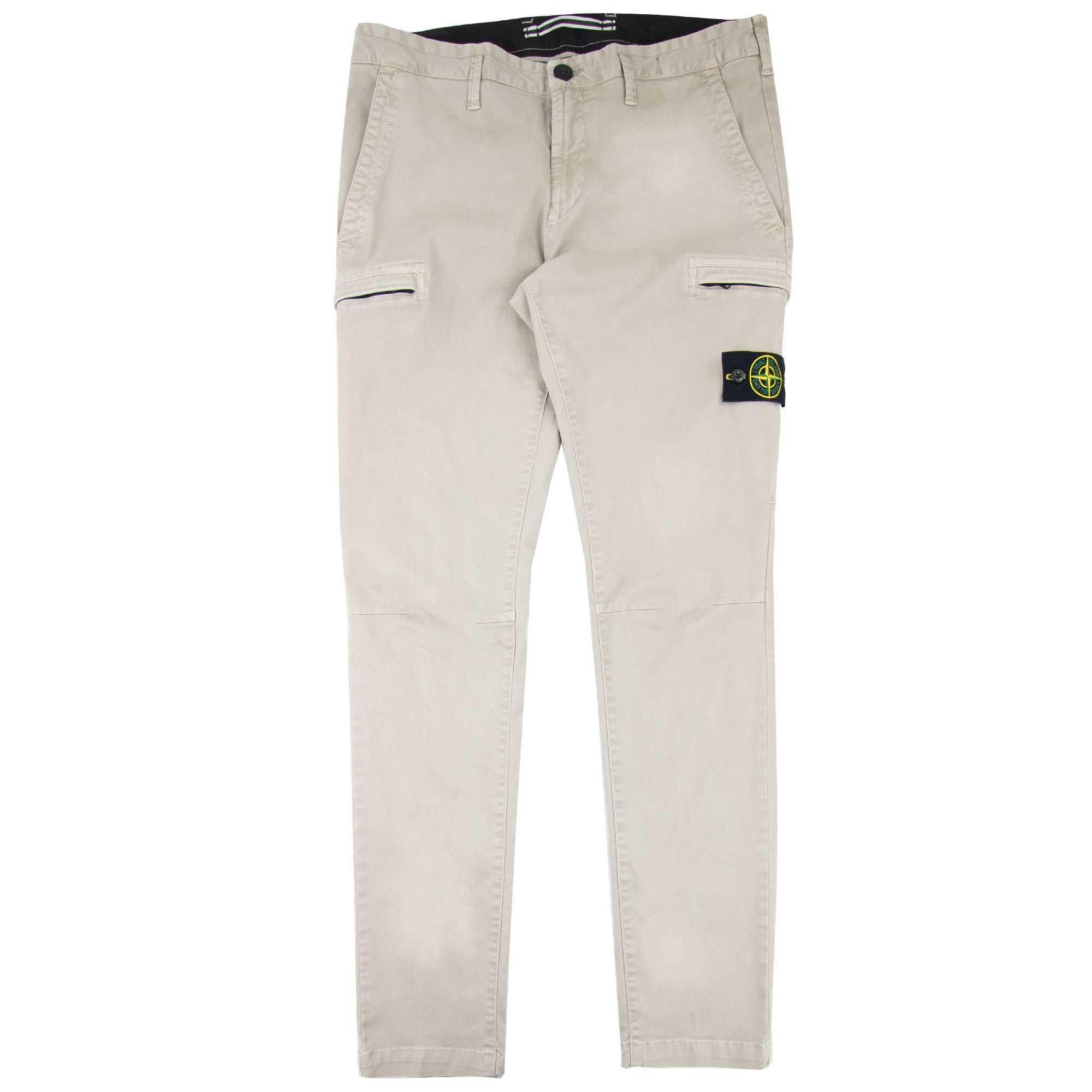 Stone Island 32IL1 Garment Dyed Zip Pocket Cargo Trousers Beige V0195