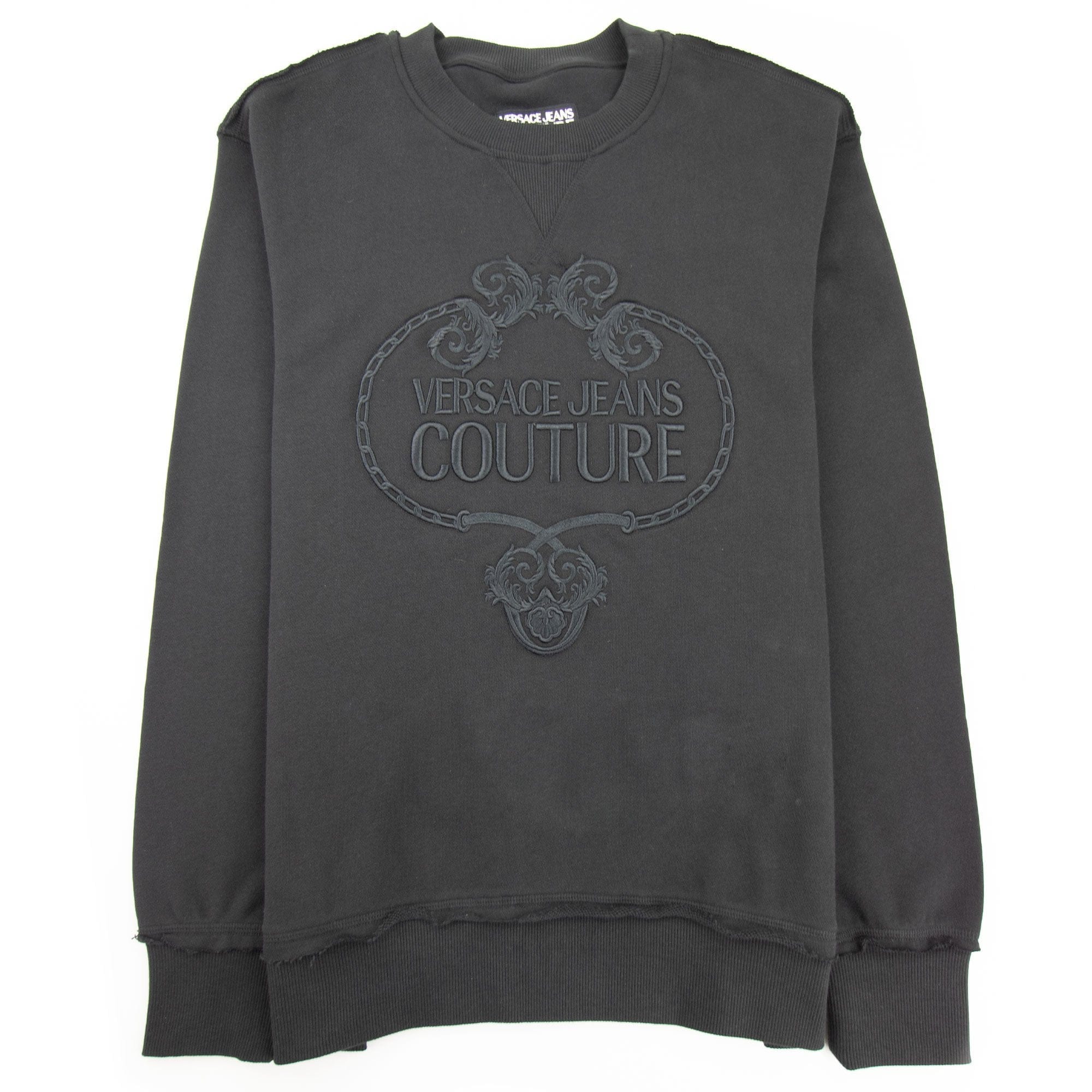 Versace Jeans Couture Felpa Sweat Embossed Logo Black