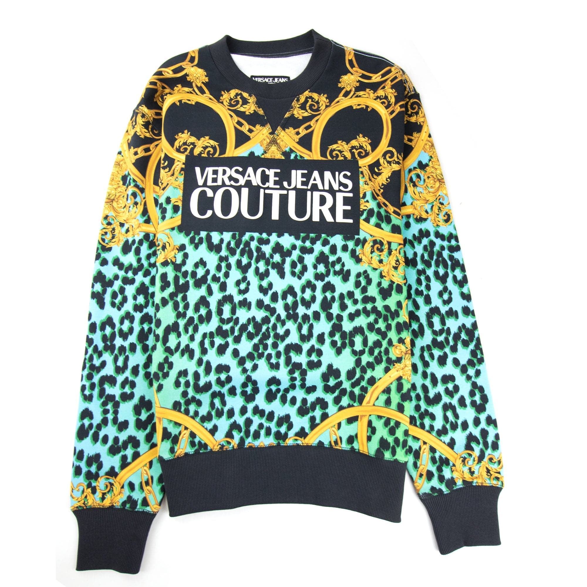 Versace Jeans Couture Digital Leopard Print Sweat Black