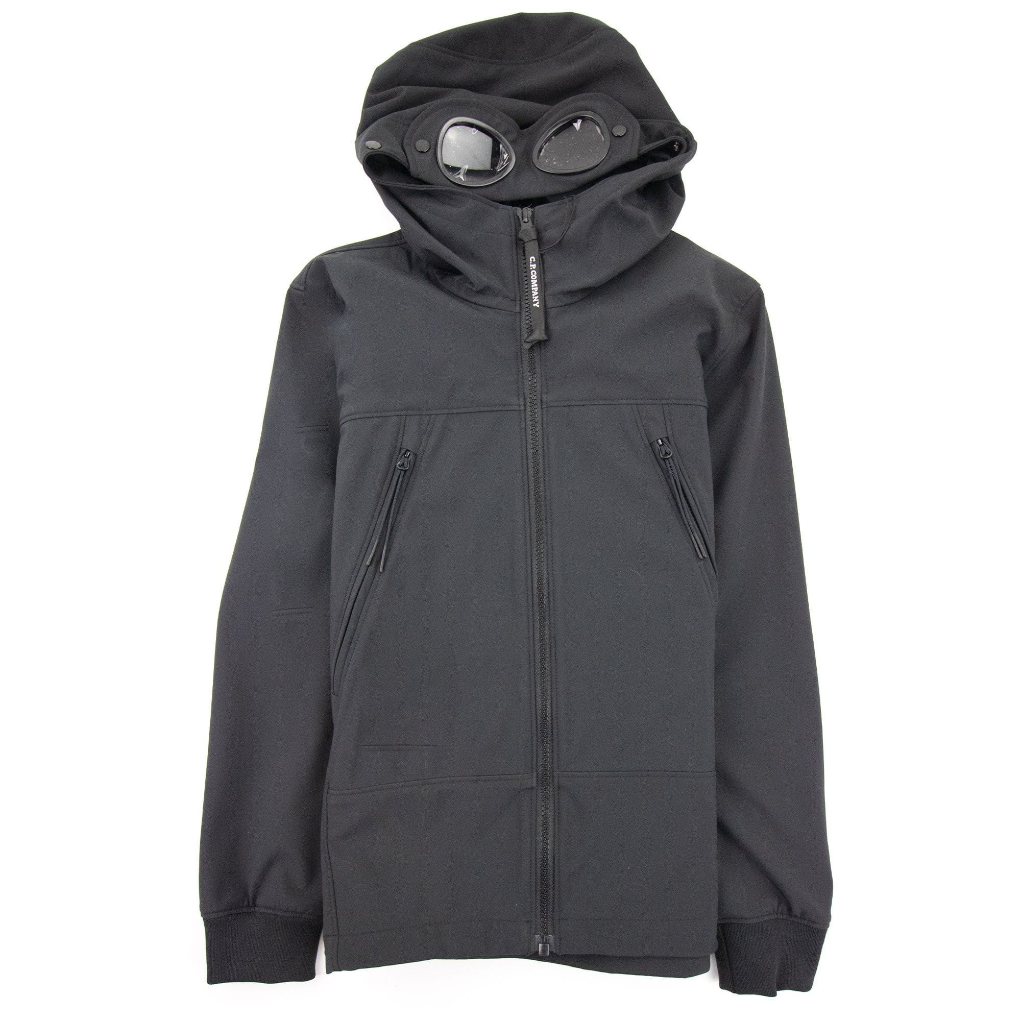 C.P. Company Undersixteen Shell Hooded Goggle Jacket Black 999