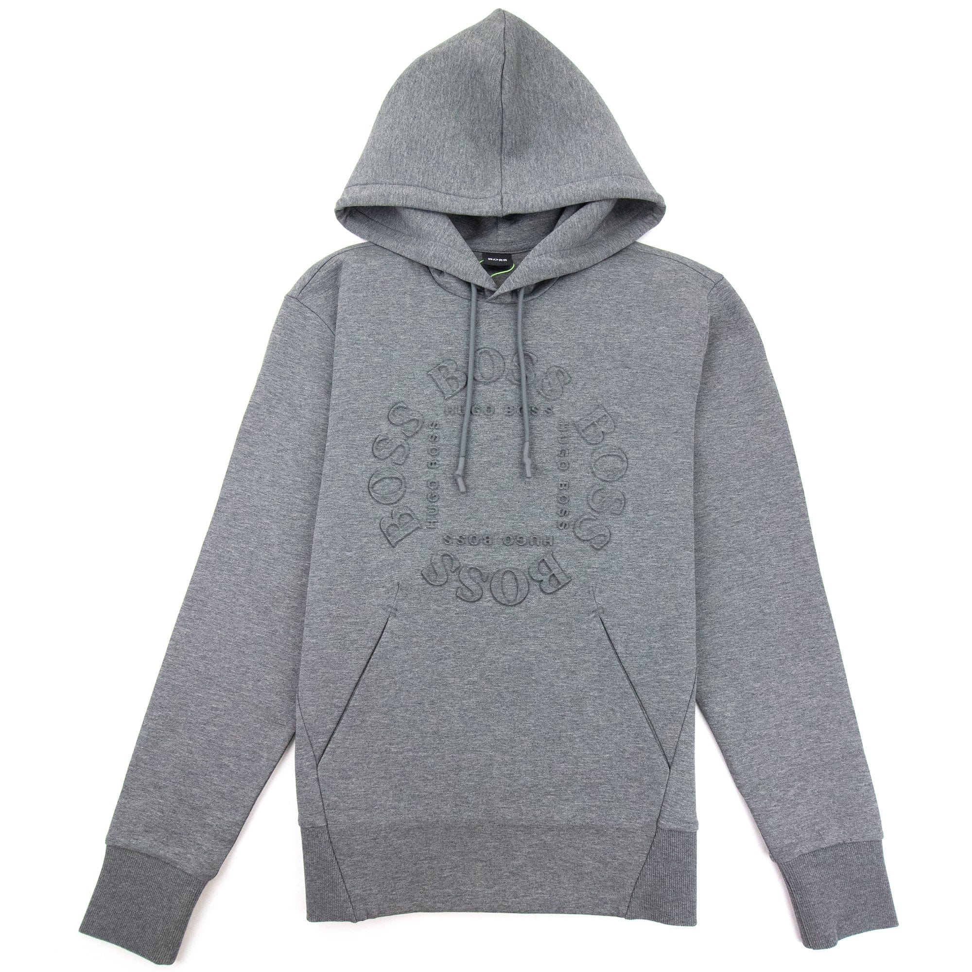 Hugo Boss Sly Layered Metallic Logo Hooded Sweat Grey 031