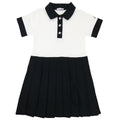 Moncler Junior Polo Pleated Skirt Dress White 034