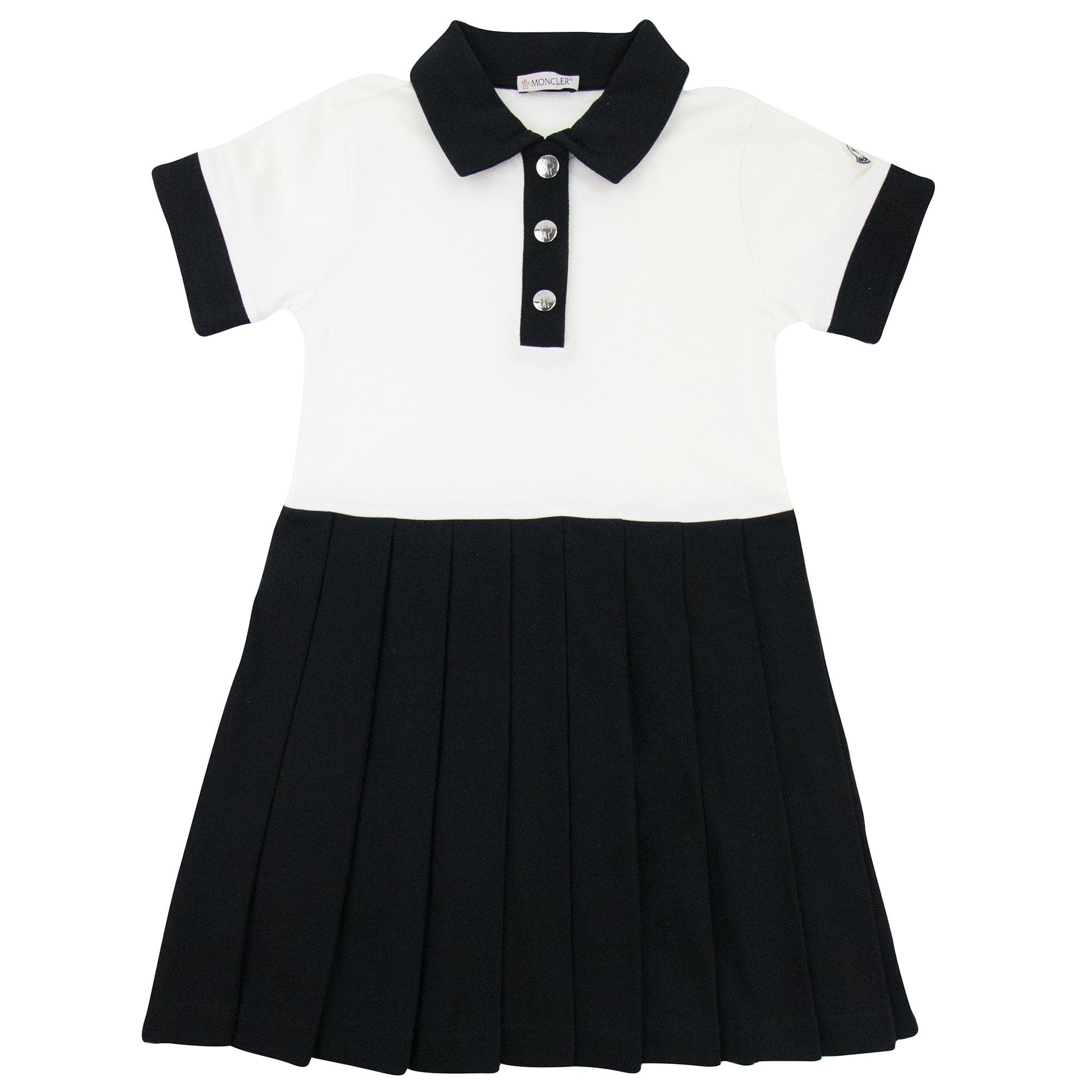 Moncler Junior Polo Pleated Skirt Dress White 034