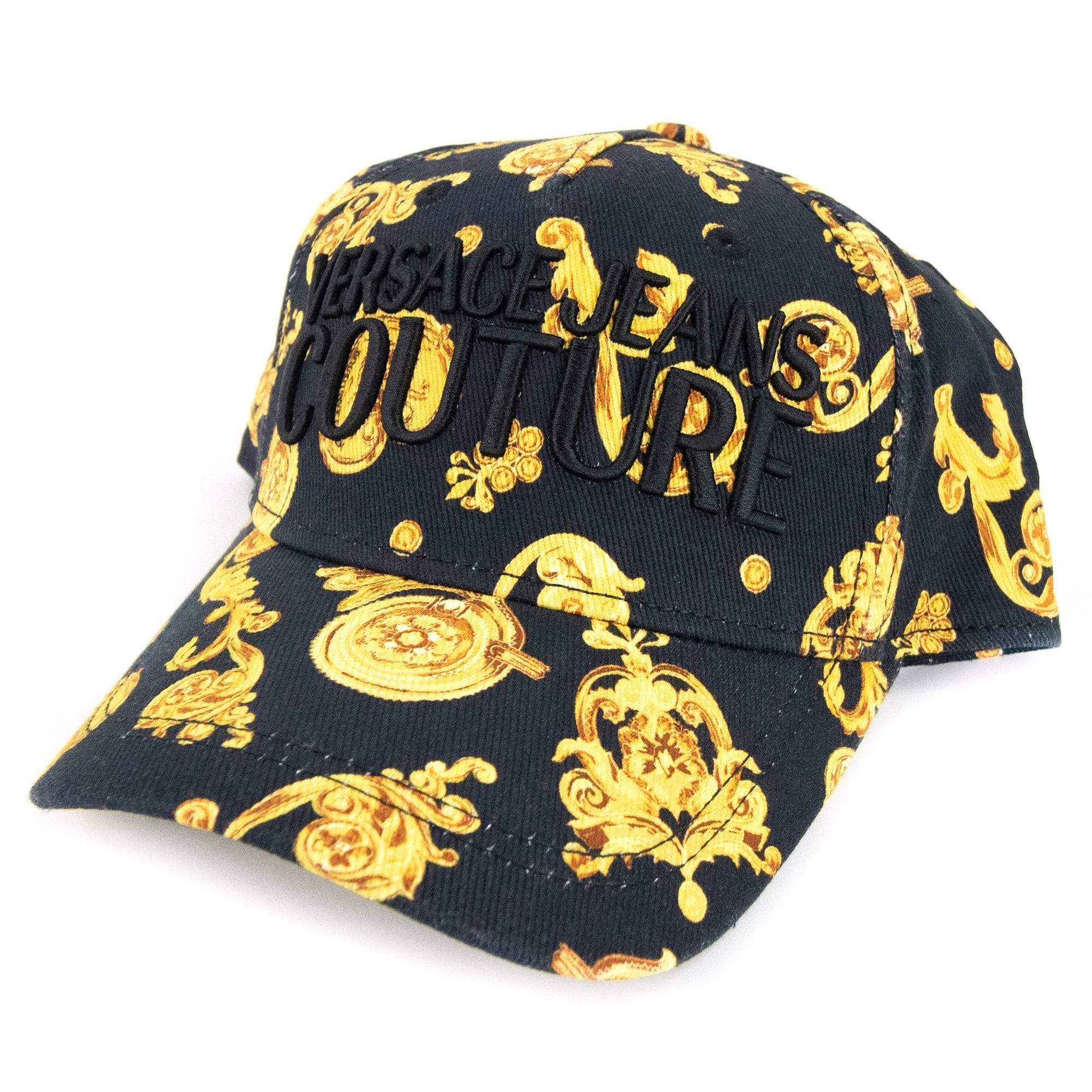 Versace Jeans Couture Baroque Jewels Print Baseball Cap Black 899