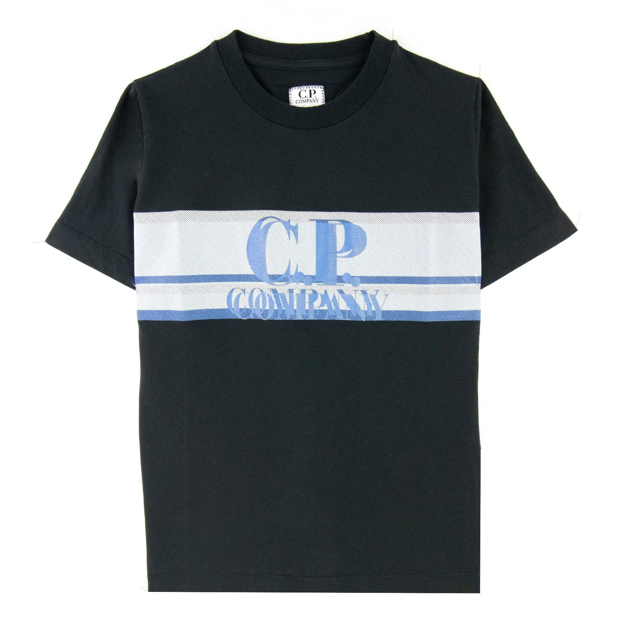 C.P. Company Undersixteen Overlay Logo T Shirt Black 999