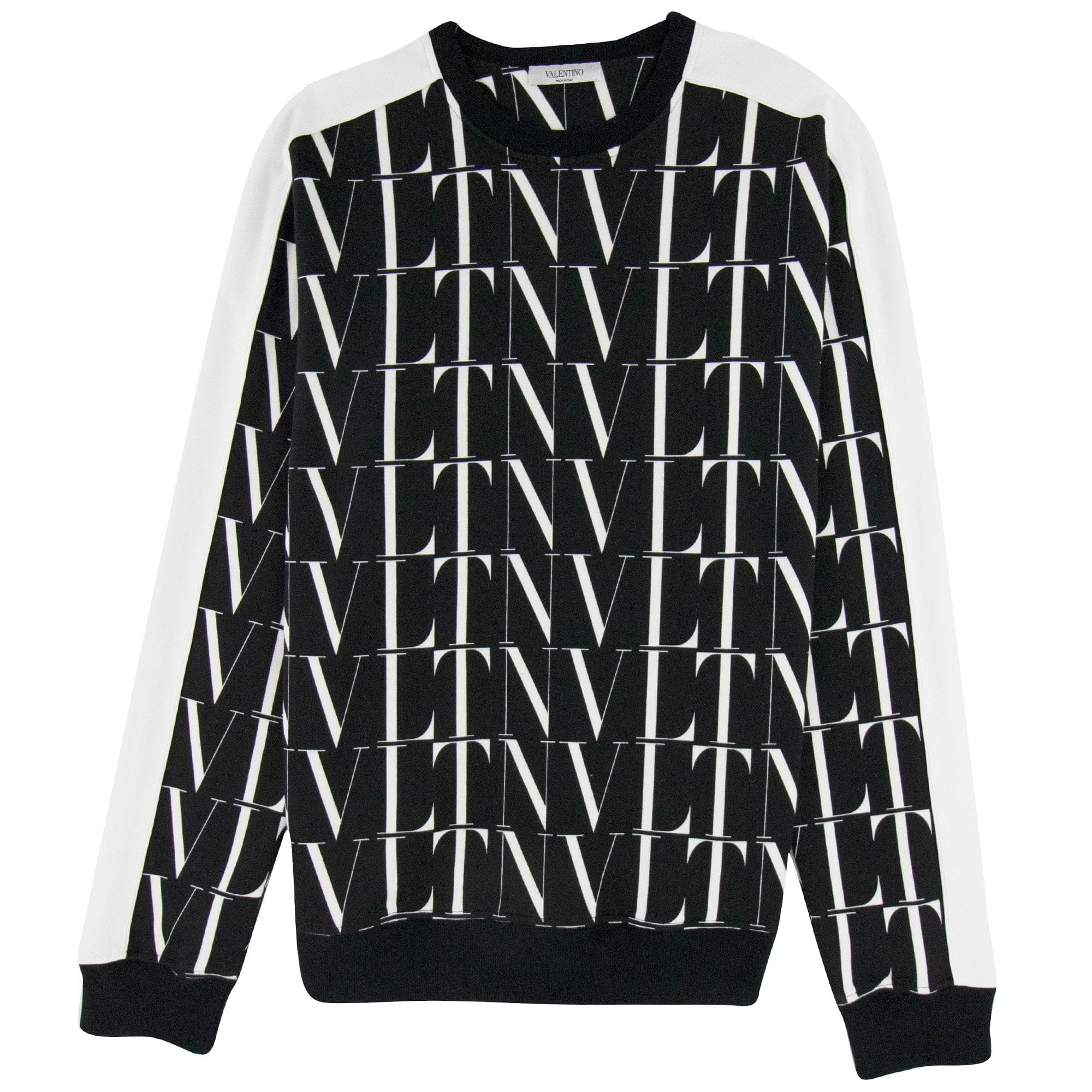 Valentino Logo Pattern Contrast Tape Stretch Sweatshirt Black/white