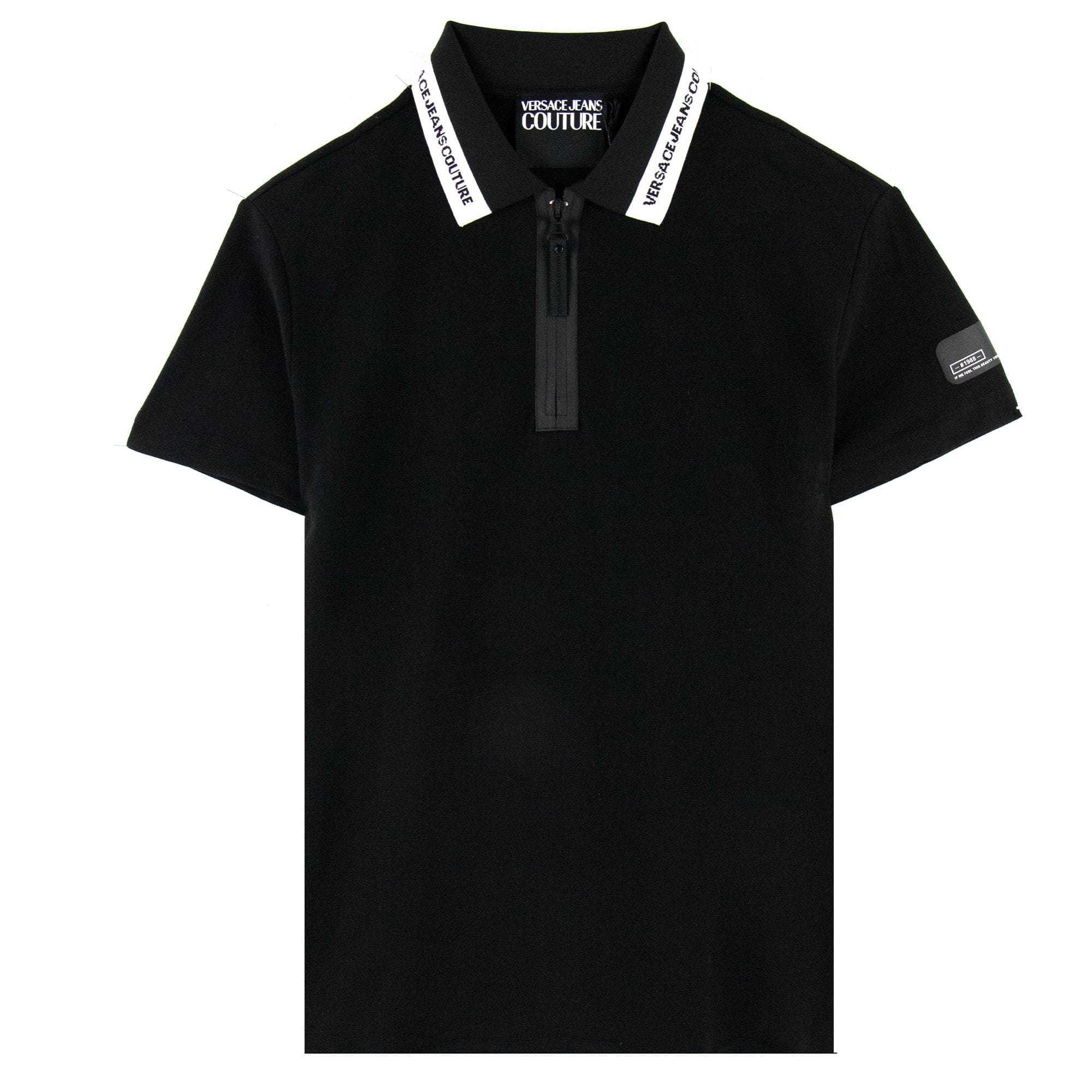 Versace Jeans Couture Zip Polo Collar Logo Black